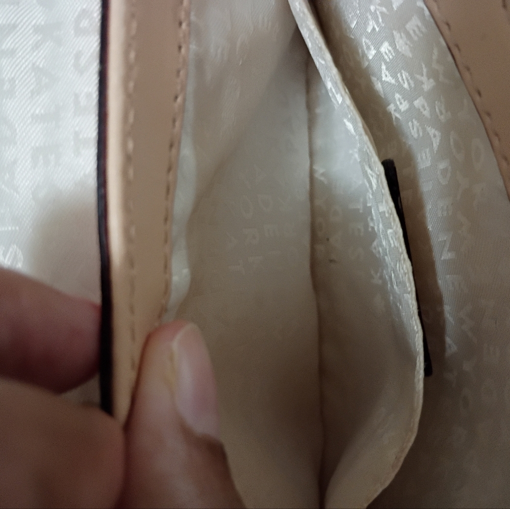 Kate Spade, EUC, Crossbody Bag, Leaf Print, Snap Closure, Color Pink, White - Picture 13 of 13